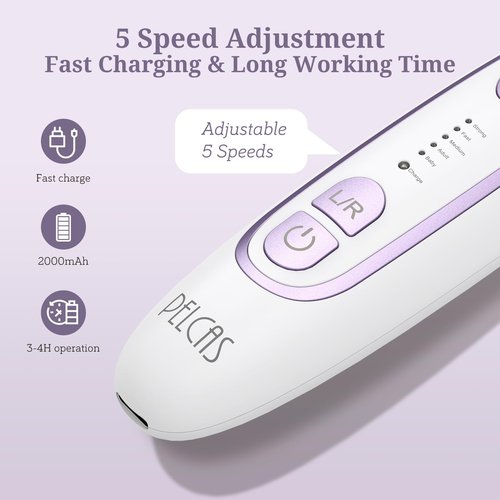 PELCAS Electric Toenail Grinder for Thick Toenails, Cordless Nail Drill, 5 Speeds Manicure and Pedicure Kit with LED Light, Electric Nail File for Human, Pet, Thick Toenails, Natural & Acrylic Nails