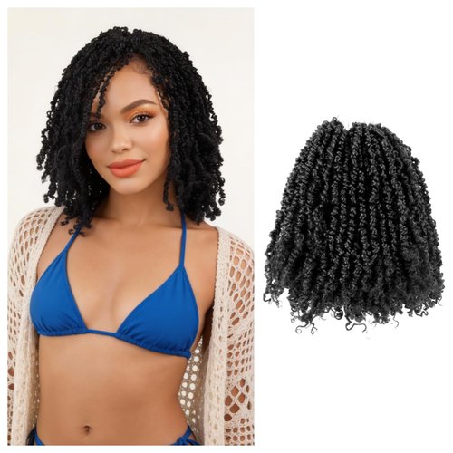 Cisinpo Yanky Twist Crochet Hair 10 Inch 10 Packs Pre-Twisted Natural Black Micro Spring Twist Boho Senegalese for Black Women(1B, Total 200 Strands)