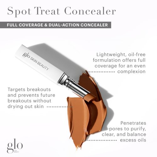 Glo Skin Beauty Spot Treat Concealer - Deep Shade with Salicylic Acid for Longwearing Coverage & Skin Clarity