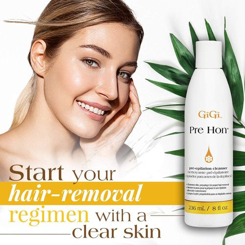 GiGi Pre Hon Pre-Epilation Pre Wax Cleanser - Skin Prep for Waxing, Removes Oil & Impurities, Ideal for Face & Body, 8 fl oz