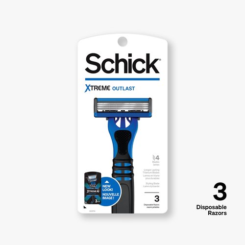 Schick Xtreme 4 Outlast Razor â€” Schick Xtreme4 Disposable Razors Men, 3 Count (Pack of 2)
