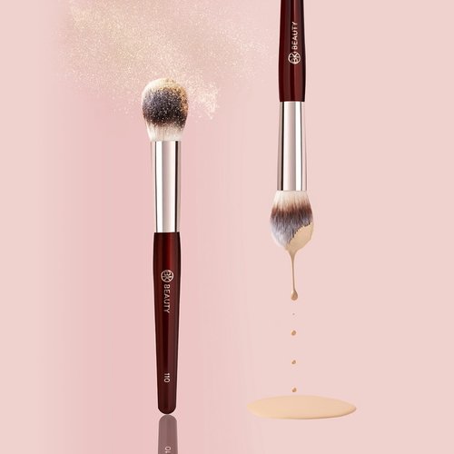 BK BEAUTY 110 LARGE CONCEALER BRUSH – Dense Tapered Under-Eye Concealer Brush for Quick Blending, Full Coverage Finish, No Product Absorption