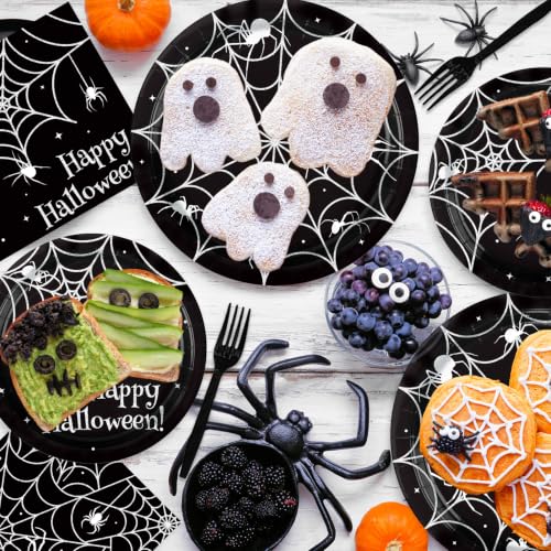 Halloween Party Disposable Plates, Napkins & Forks Set - 200 Pieces