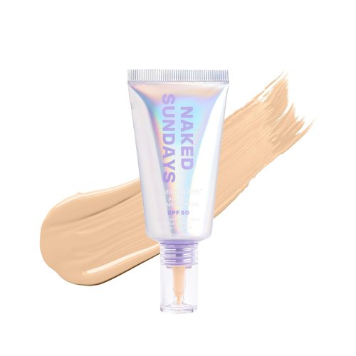 Naked Sundays BeautyScreen Peptide Foundation Tint - SPF 50 Tinted Sunscreen & Skincare Makeup | Lightweight Natural Coverage, 2.5 Light Neutral, 1.01 oz