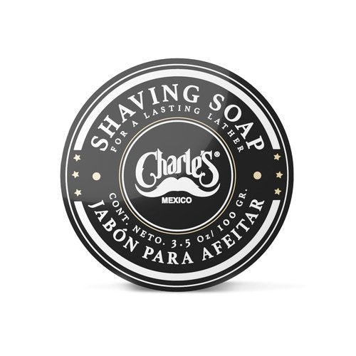 Charle's Premium Shaving Soap 3.5 Oz - With Menthol and Bergamot Fragrance - Consistent Foam - Biodegradable Ingredients - For 350 Applications