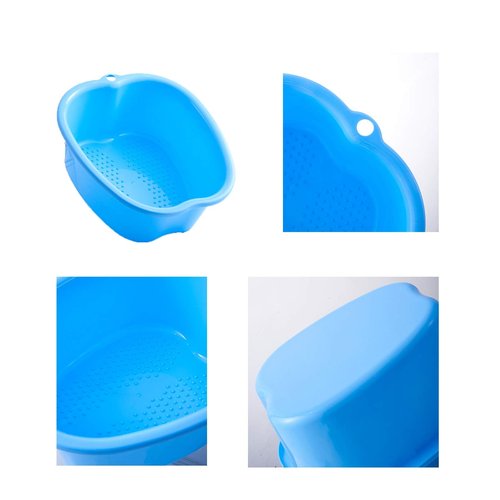 AMOBON Foot Soaking Bath Basin: Plastic Foot Spa Basin for Soaking Feet - Foot Soaking Tub with Massage Dots - Roomy Foot Soak Bucket for Water Spa and Foot Massage (White)