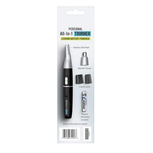 ConairMAN All-in-One Personal Trimmer - 4-Piece Men's Grooming Kit for Nose, Ear & Eyebrows