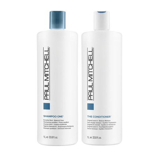 Paul Mitchell Shampoo One & The Conditioner Set - Cleanses, Balances Moisture & Softens Hair | 33.8 fl. oz.