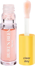 Burt's Bees Lip Oil for Valentine's Day, Clear Day, Instant Hydration, Nourishes and Softens Lips, High Shine Finish, Responsibly Sourced Jojoba Oil, Non Sticky, Wand Applicator, 0.15 Ounce