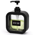Segbeauty 16.9oz Hand Soap Dispenser, 500ml Leak-Proof Liquid Soap Dispenser for Bathroom, Black Modern Dish Soap Dispensers for Kitchen Sink, Refillable Plastic Pump Bottle with Waterproof Labels