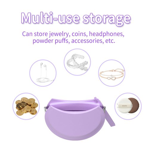 2 Pack Silicone Retainer Case with Vent Holes Lanyard Aligner Case Cute Portable Container Holder Night Guard Case for Travel Girl Women Men Kids (Purple+Blue)