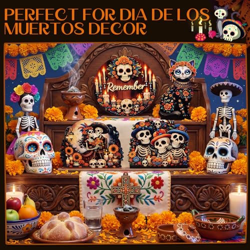 Day of the Dead Table Centerpieces Set - Sugar Skull & Colorful Flower Decor