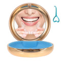 Retainer Case with Mirror, Cute Retainer Holder Case, Slim Aligner Case with Removal Tool, Magnetic Closure, Convenient Orthodontic Case for Invisalign/Night Guard/Mouth Guard