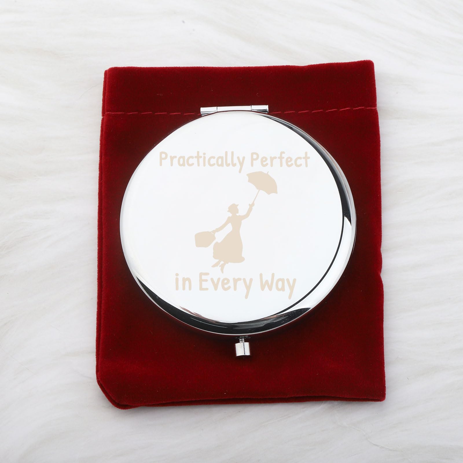 WUSUANED Movie Quote Makeup Mirror Practically Perfect in Every Way Mirror Fantasy Inspired Gifts for Movie Fans