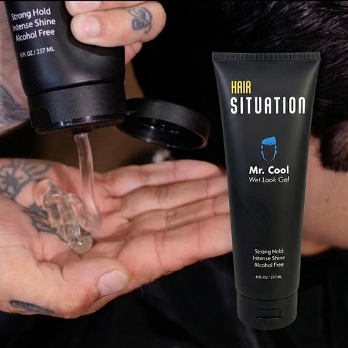 Mr. Cool Hair Gel - Strong Hold & High Shine | Anti-Humidity, Alcohol-Free, 8 Fl Oz