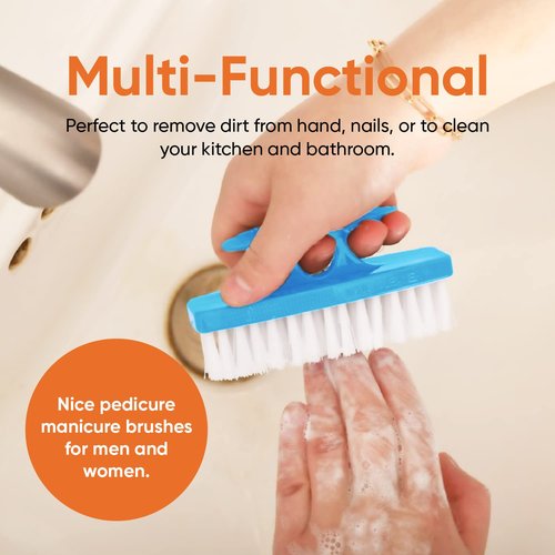 Nail Brush for Cleaning Fingernails, Nail Scrubber Brush, Toe Foot Hands Fingernail Brush Cleaner- Small Scrub Brush- All-Purpose Stiff Cleaning Brush (12 Pack, Blue)
