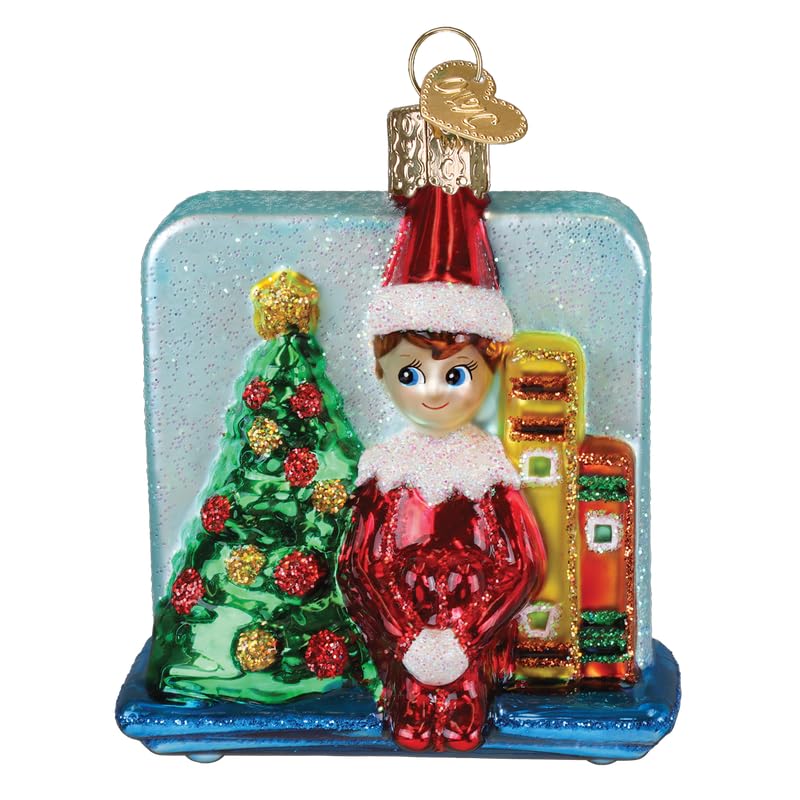 Old World Christmas Scout Elf Glass Ornaments for Christmas Tree – Handcrafted Holiday Decoration, Elf on The Shelf
