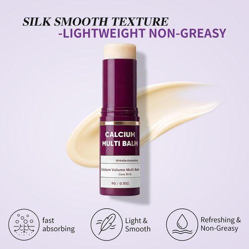LMMPPQQ 2Pack Calcium Volume Multi Balm for Wrinkles,Korean Collagen Firming & Hydrating Calcium Multi Balm Stick with Vitamin D & Shea Butter,Supports Skin Barrier for Eyes,Face & Neck