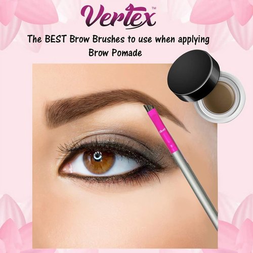 Skiennix Firm Eyebrow Brush Kit - Waterproof Pomade Applicator for Precise Contouring | 2-Piece Set