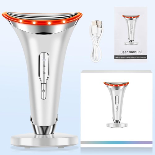 7-in-1 Face and Neck Care, Multi-Function Facial and Neck Skin Care for Home Use, 7 Color, White