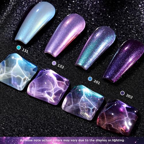 A1-Chameleon Holographic Nail Polish - Purple, 4 Color Set, Easy DIY Application