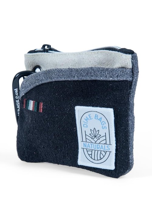 Dime Bags Heirloom Padded Travel Pouch with Ring to Attach Keychain, Interior Padding Gear Protection, Multiple Compartments for Safe Packing, 100% Nepali Hemp (5 Inch, Charcoal)