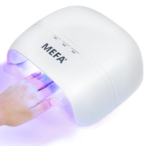MEFA U V Nail Lamp with 3 Timers & 21 pcs Lamp Beads (72W Portable U V Light for Gel Nails Fast Curing, Professional Nail Art Tool for Home Salon)