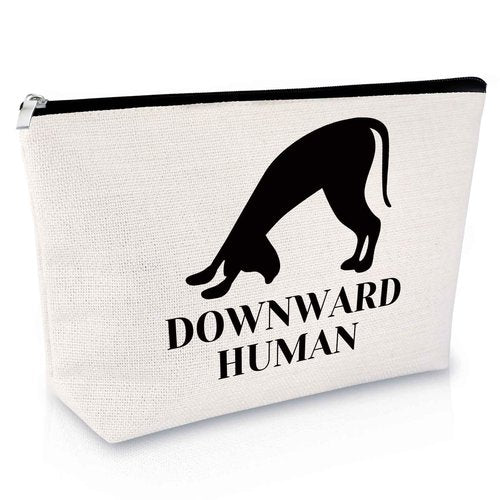 Sfodiary Yoga Gifts for Women Makeup Bag Yoga Lover Gift Cosmetic Bag Dog Lover Gift for Girl Mom Dog Themed Birthday Christmas Graduation Present for Women Friends Cosmetic Travel Pouch