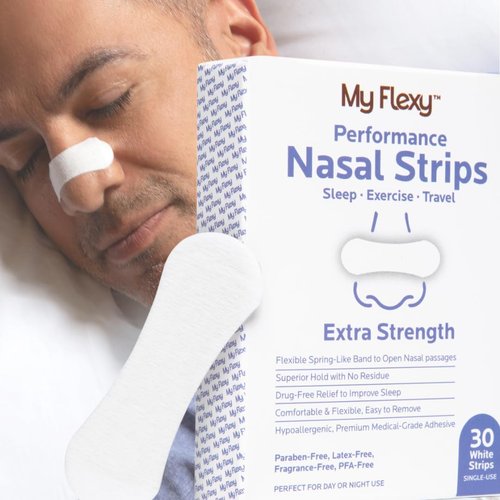 Extra Strength Nasal Strips by [Brand Name] | White Nose Strips for Snoring Relief - 30 Count