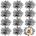 12 Pcs Halloween Spider Web Placemats - 13 Inch Felt Table Mats, Spooky Decor