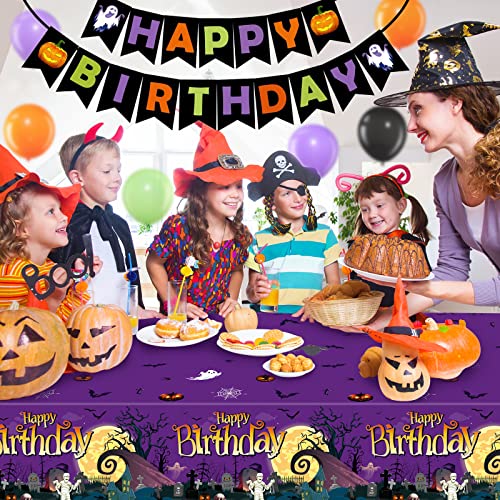 Halloween Birthday Party Decorations Set with Banners Balloons Fringe Curtains