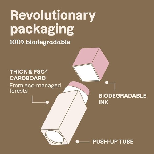 ATTITUDE Oceanly Blush Stick - Plastic-Free, Lightweight & EWG Verified | Vegan & Cruelty-Free, Happy Berry, 0.3 Oz