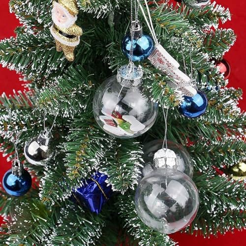 Clear Fillable Christmas Ornaments Balls Set - DIY Holiday Decor, 8 Pcs