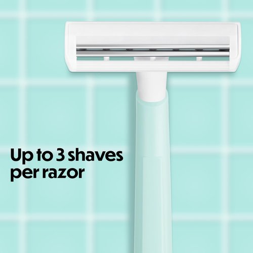 BIC Silky Touch Women's Disposable Razors; With 2 Blades; Pretty Pastel Razor Handles; 10 Count Value Pack of Shaving Razors