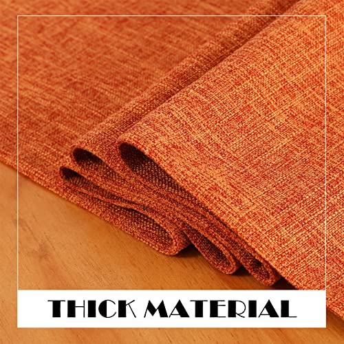Farmhouse Burlap Cotton Linen Table Runner 12x70 Inch - Orange, Rustic Decor