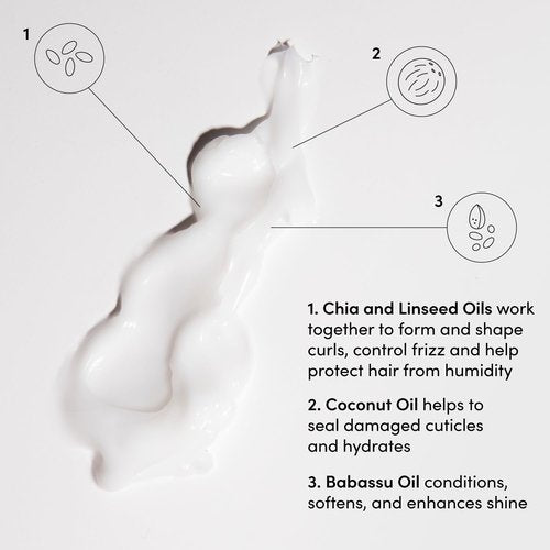 OUAI Curl Cream - Travel Size Curl Defining Cream with Chia & Linseed Oil - Hydrates & Tames Frizz (2.5 oz)