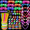 269PCS Glow in the Dark Party Supplies Kit for Kids & Adults - Neon Party Favors