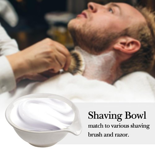 Linkidea Ceramic Shaving Bowl, Shaving Soap Lather Mug Cup for Men, Wide Mouth Barber Beard Wet Razor Shave Cream Cup
