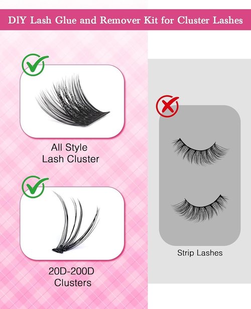EMEDA Long Lasting Lash Cluster Glue for 15 Days, Waterproof/Strong Hold/Eyelash Extension Glue for Sensitive Eyes & DIY Individual & Clusters & Lash Extensions (5ml Black 3s)