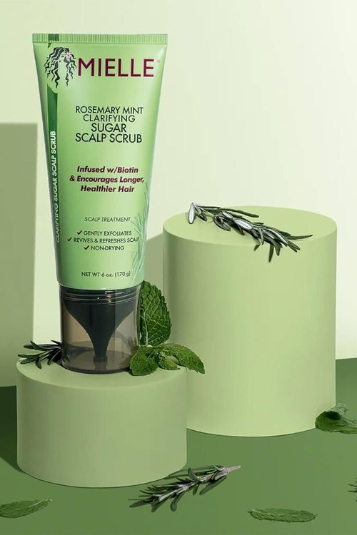 Mielle Organics Rosemary & Mint Scalp Scrub - Gentle Exfoliating Pre-Shampoo Treatment for Dry Scalp - 6 Fl Oz