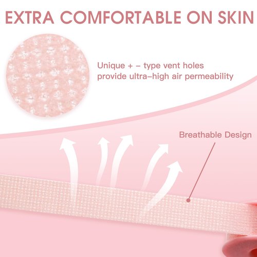 Miuffue Lash Tape, Sticky Silicone Adhesive Pain-Free Removal Eyelash Tape, Pink Sensitive Breathable Lash Tech Supplies, Medical Micro-Porous Eyelash Extension Tape - 0.5 in x 4 Yds, 4 Rolls