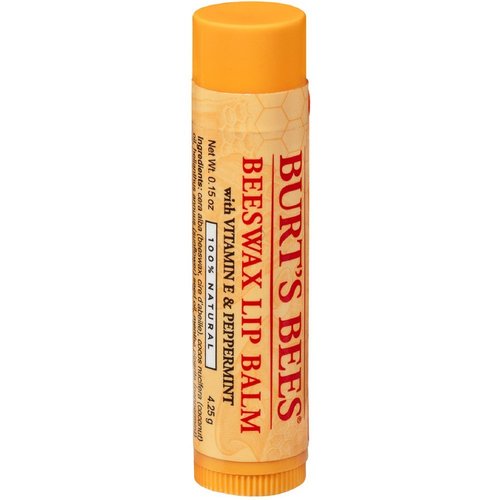 Burt's Bees Beeswax Lip Balm - Nourishing Vitamin E & Peppermint | 0.15 oz (Pack of 6)