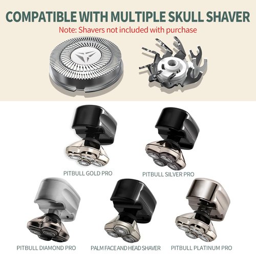 Shaver Replacement Blades for Skull Shaver Pitbull Replacement Blade,Replacement Heads for Pitbull Gold/Silver/Platinum Pro Shaver (12 Blades)