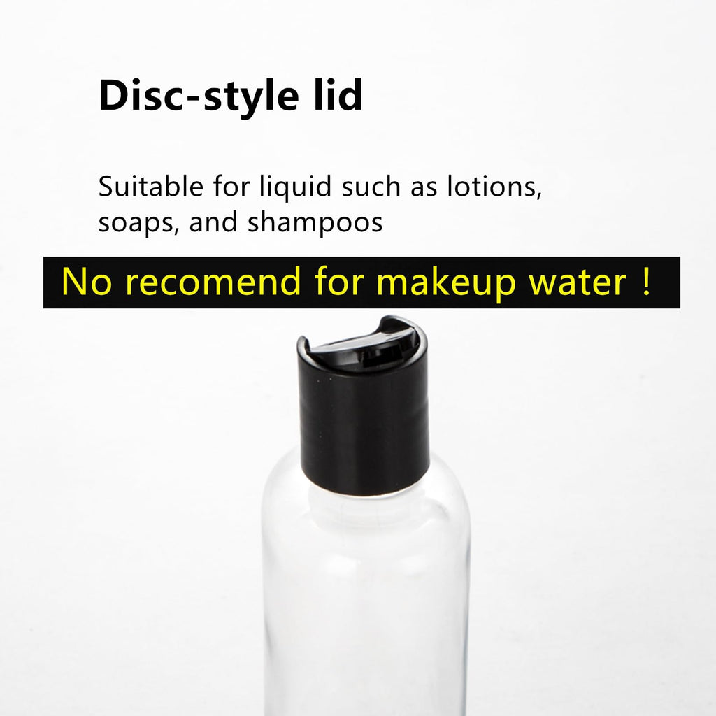 Zentriqlla 24 Pack 8oz Clear Plastic Empty Bottles, Refillable Travel Containers with Disc Top Flip Caps, Squeezable Shampoo Bottles for Toiletries Liquid Soap, Lotions, Cream, Creams, BPA Free