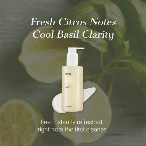 starlike White Pore LHA Fresh Gel Cleanser I LHA & Fine Grain Powder I Daily Mild Face Wash I Helps Reduce Whiteheads Buildup I Fresh & Luminous Looking Glow I Korean Skincare I 6.76 Fl oz (200ml)