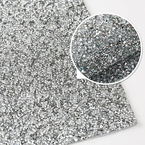 Silver Rhinestone Placemats Set of 4 - 12x18 Inches, Elegant Table Decor
