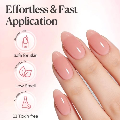 AZUREBEAUTY Builder Nail Gel - 7-in-1 Jelly Peach, 18ml | Beginner-Friendly Nail Strengthener for DIY Home Salon