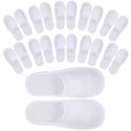 Tbestmax 24 Pair Spa Flip Flops Disposable Slippers for Hotel Guests Women, Men Closed Toe Super Comfort White