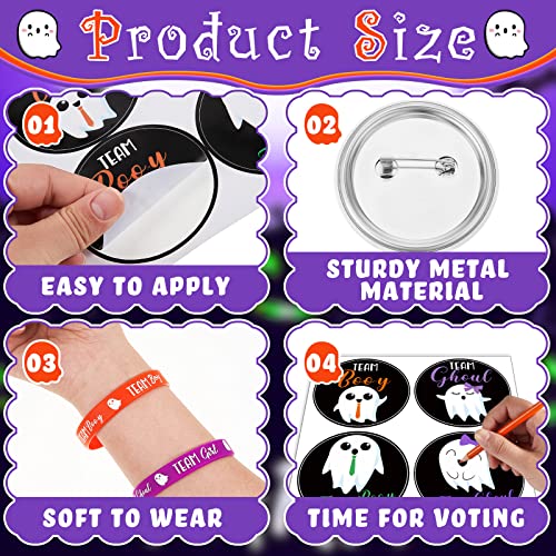 Halloween Gender Reveal Party Game Kit with Ghost Voting Posters & Stickers