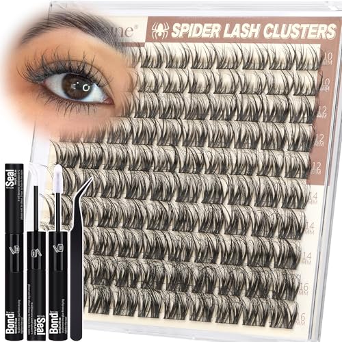 D Kit Spider Lashes Clusters Set Natural Wispy Eyelash Extensions with Bond & Seal